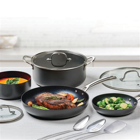 Emeril Lagasse Forever Pans - 10 Piece Cookware Set with Lids, Utensils ...