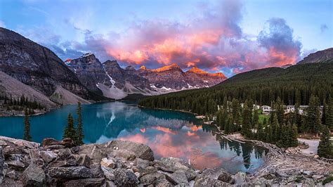 Online crop | HD wallpaper: lake surrounded by trees, Canada, landscape ...