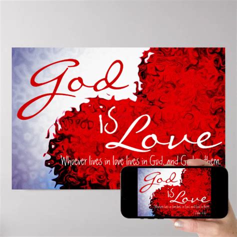 God is Love Bible Verse 1 John 4:16 Poster | Zazzle