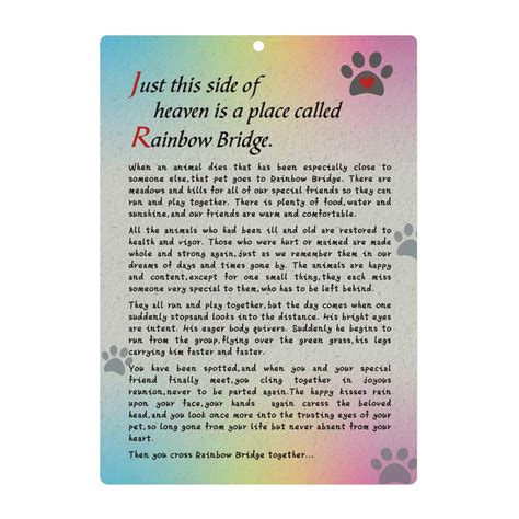 Buy BeLifer Pet Sympathy Memorial Card - Rainbow Bridge Poem Card for ...