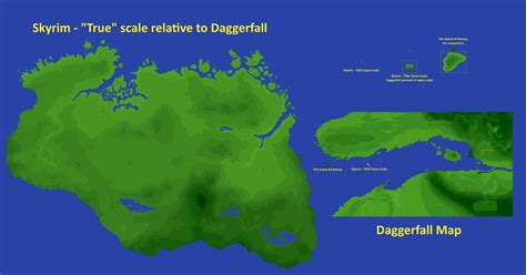 Skyrim's map in lore and Skyrim's map in TESV, compared to the scale of Daggerfall's map. : r ...