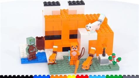 LEGO Minecraft The Fox Lodge 21178 review! Four foxes, and a new skin ...