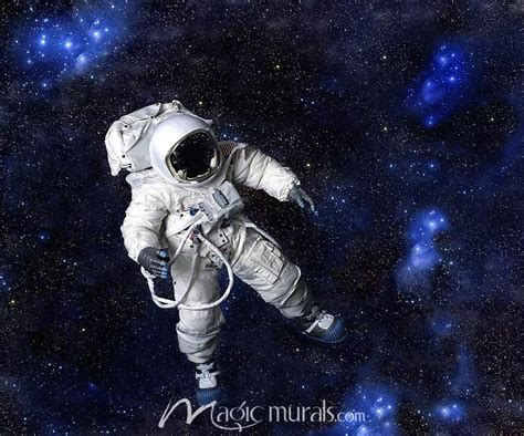 Astronaut Floating in Space Wallpaper Mural by Magic Murals