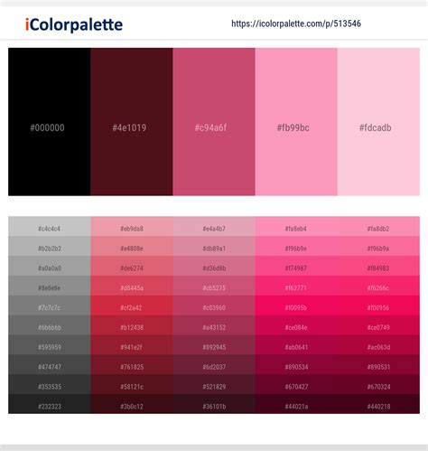 33 Latest Color Schemes with Black And Pink Color tone combinations | 2024 | iColorpalette