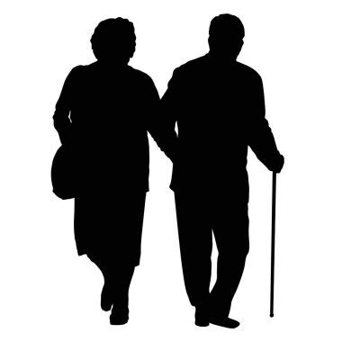 elderly couple silhouette free vector eps, cdr, ai, svg vector illustration graphic art