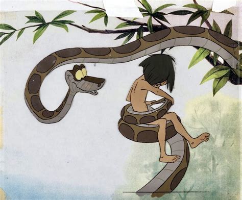 The Jungle Book Mowgli and Kaa Production Cel Setup (Walt Disney, 1967 ...