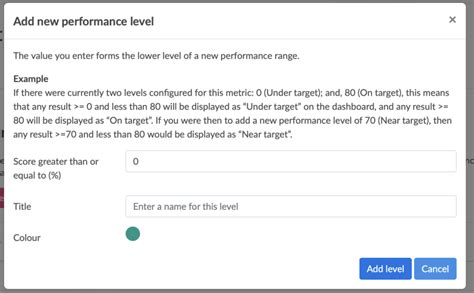 Assigning performance levels to Dashboard metrics | Puzzel Help Centre