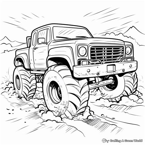 Mud Truck Coloring Pages - Free & Printable!