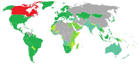 A Useful Map Of Every Country's Visa Requirements For Canadians - Flytrippers