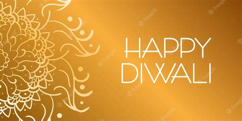 Premium Vector | Happy diwali greeting banner with lettering gold ...