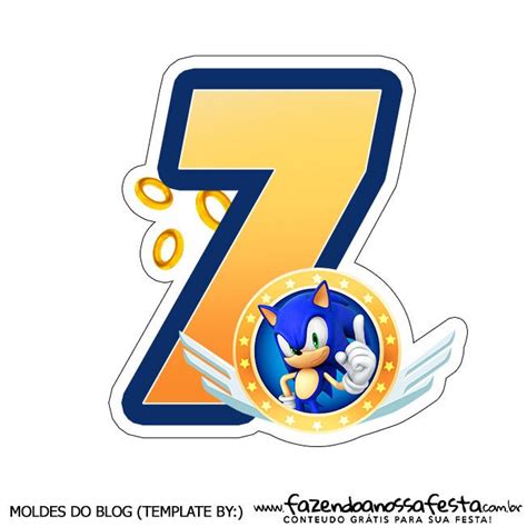 Numeros Sonic para bolo 7 - Fazendo a Nossa Festa | Bolo de aniversário ...