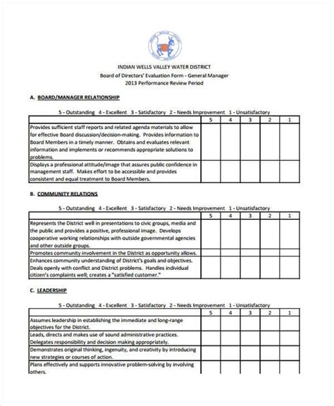 FREE 7+ Manager Evaluation Forms in PDF | MS Word