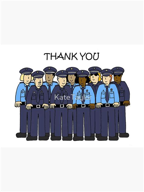 "Thank You to Police Officers Cartoon Group" Sticker for Sale by KateTaylor | Redbubble