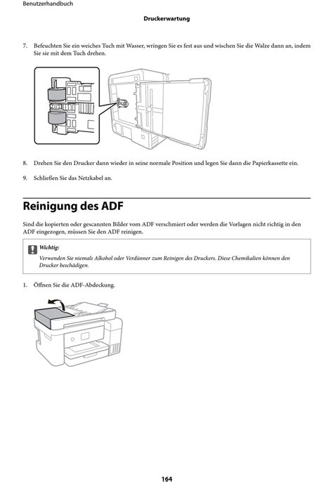 Reinigung Des Adf - Epson ET-4750 Serie Benutzerhandbuch [Seite 164 ...