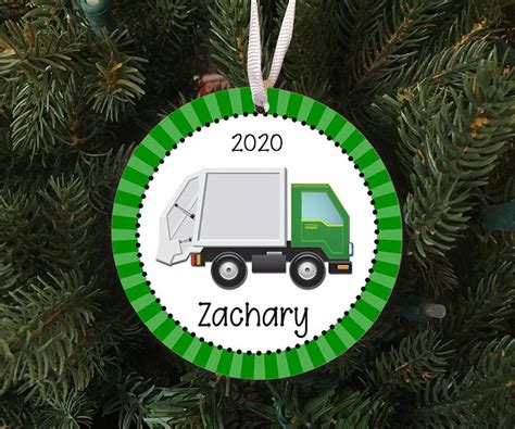 Personalized Green Garbage Truck Ornament Keepsake Custom | Etsy