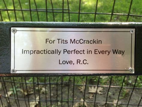 9 Hilarious Park Bench Dedications | Memorial benches, Park bench, Memorial plaque