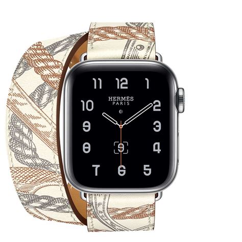 Apple Watch Hermès Series 5 Blanc Allover Print Double Tour 40 mm - The ...