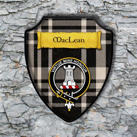 MacLean Shield Plaque with Scottish Clan Coat of Arms Badge on Clan ...