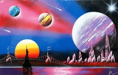 Items similar to NYC STREET ART - Spray Paint Art - Space Painting on Etsy