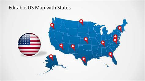 US Map Template for PowerPoint with Editable States - SlideModel