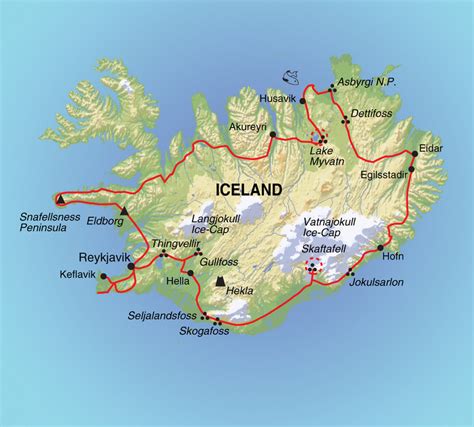 Map of Iceland - Why is Greenland icy and Iceland green?