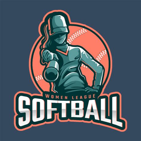 Placeit - Softball Logo Maker with a Female Character