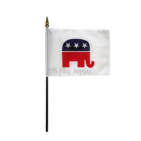 4 x 6in. Republican Elephant Flag