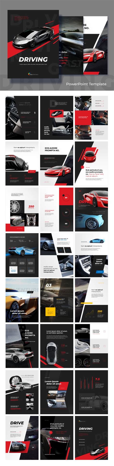 Driving Car Concept Mock up Design Presentation Slide Members | Presentation design layout ...