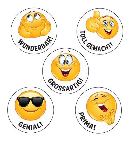 School Stickers | Genial! German Language Emoji Stickers. Free Delivery