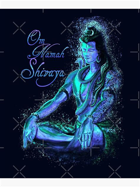 "Shiva Mantra Meditation -Vibrant Blue" Mounted Print for Sale by sania ...