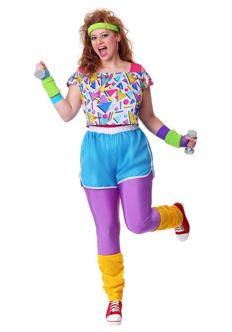 Women's Plus Size Work It Out 80's Costume - Walmart.com