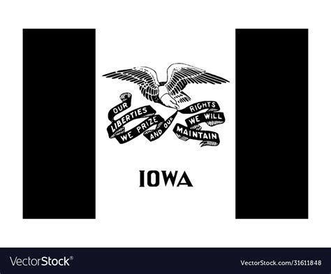 Iowa ia state flag united states america black Vector Image