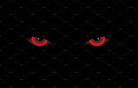 Demon eyes red vector | Pre-Designed Illustrator Graphics ~ Creative Market