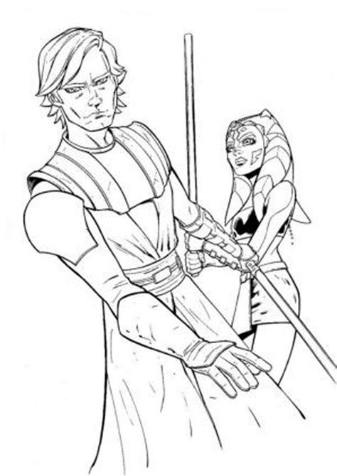 Coloring Pages | Ahsoka and Anakin Star war Coloring Page