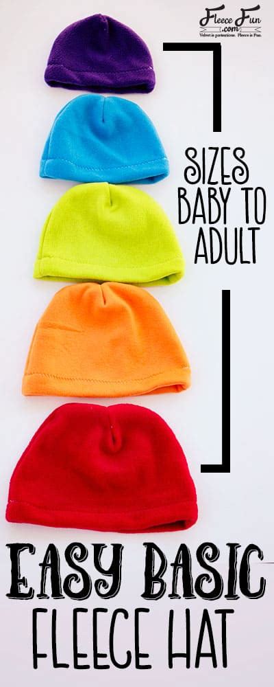 I love this easy basic fleece hat tutorial. I love the free pattern ...