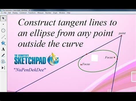 Construct tangent lines to an ellipse from any point outside the curve | Tangent, The outsiders ...