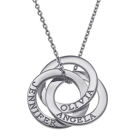 Sterling Silver Interlocking Rings Engraved Names Pendant with Chain - 8726132 | HSN in 2021 ...