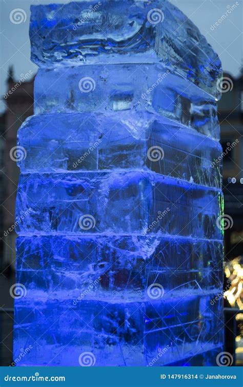 Big Ice Block for Ice Sculptures Stock Photo - Image of glass, backlit: 147916314