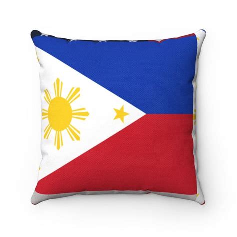 Philippine US Flag Back to Back Print. Spun Polyester Square - Etsy ...