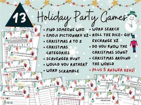 Holiday Games and Activities | Office Party Games | Printable Classroom Party