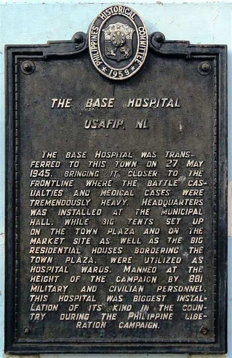 National Registry of Historic Sites and Structures in the Philippines: The Base Hospital USAFIP, NL