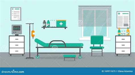 Hospital Emergency Room Interior Illustration. Stock Vector ...