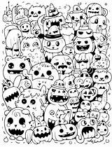 Premium Vector  Monsters wallpaper coloring sketch template