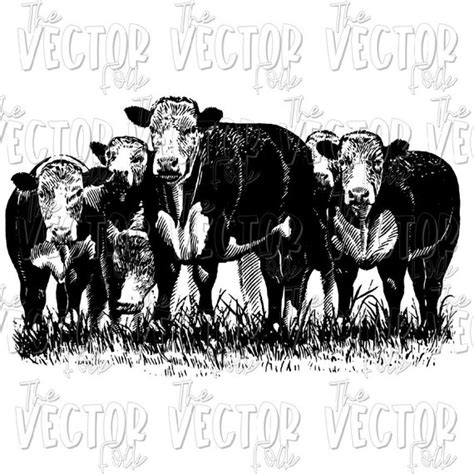 Cow Herd SVG DXF and PNG File Cricut Cut Files Silhouette - Etsy