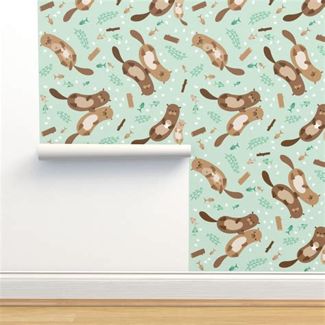 Otters Wallpaper Lovely Otters by Heleenvanbuul Otters - Etsy