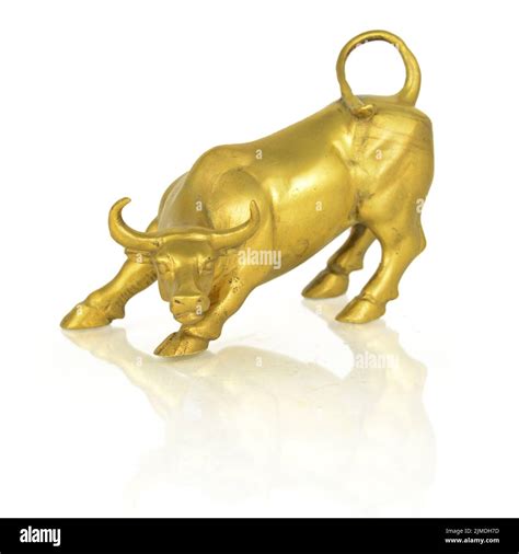 Golden Bull Statue Stock Photo - Alamy