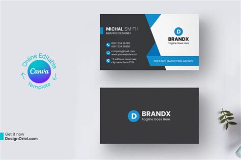 Corporate Business Card Design Canva Template