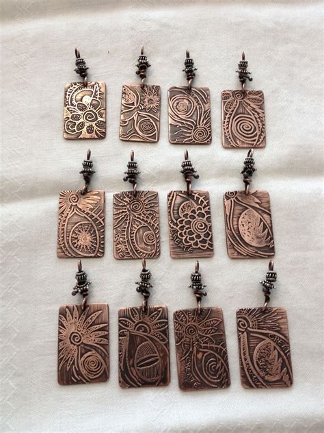 Etched metal jewelry, Metalwork jewelry, Etched copper jewelry