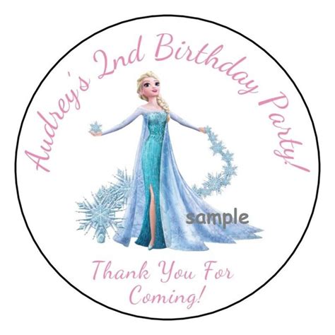 12 Personalized Frozen Birthday Party Stickers Favors Labels Tags 2.5 ...