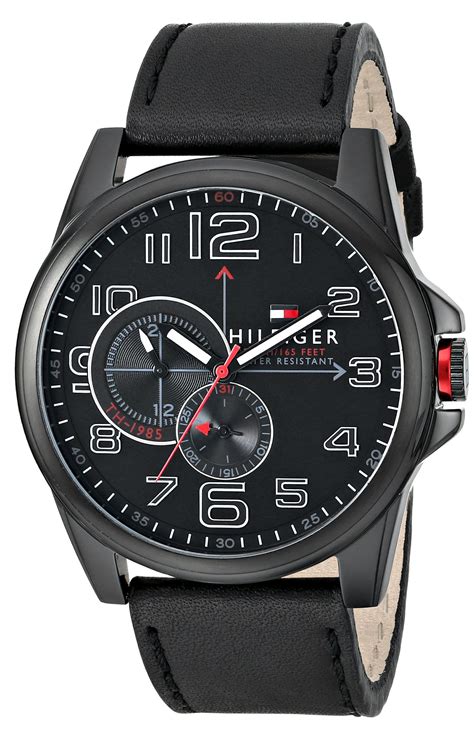 Tommy Hilfiger Men's 1791005 Analog Display Japanese Quartz Black Watch ...